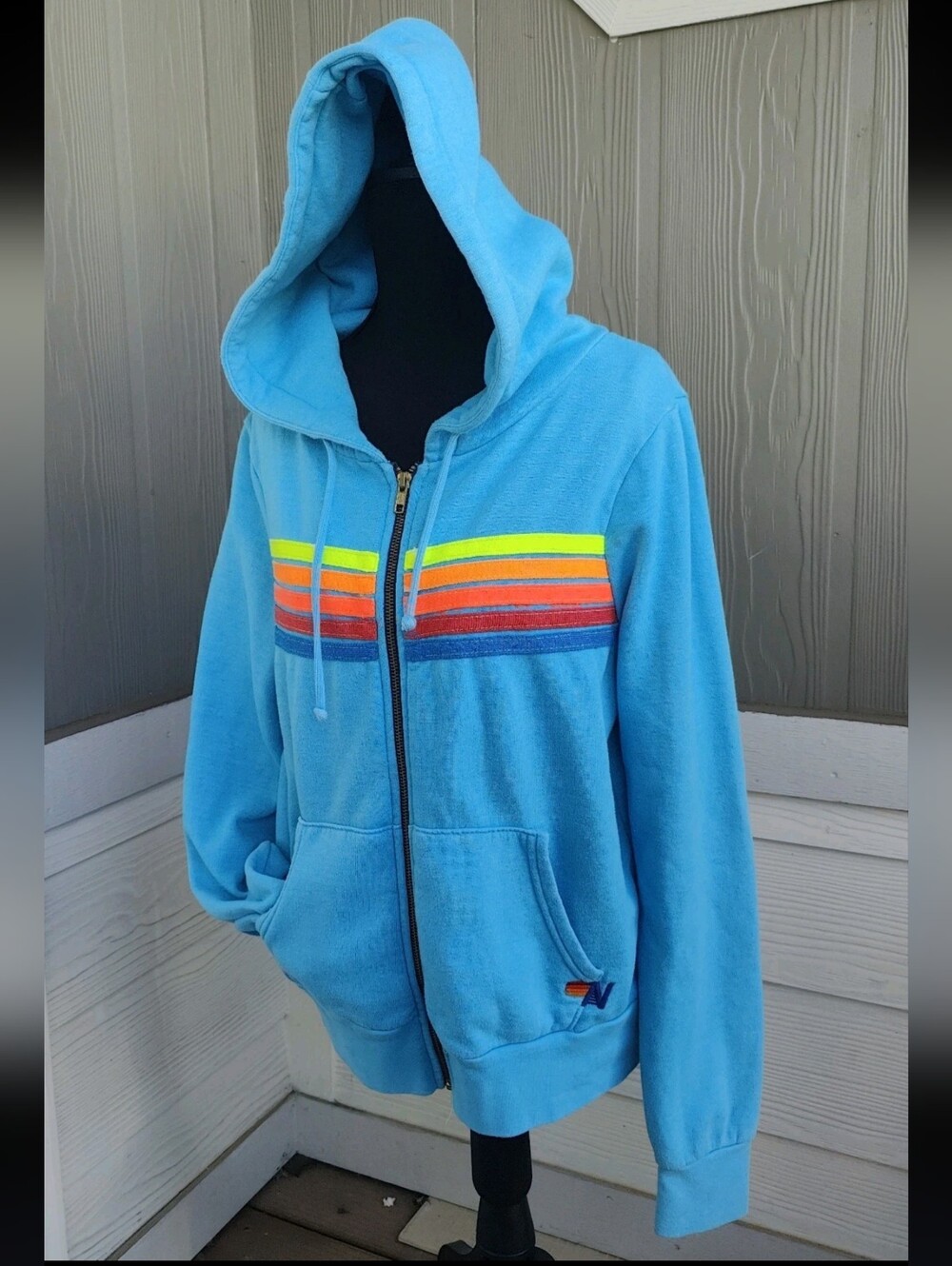 Aviator Nation S 5 stripe Zip Hoodie